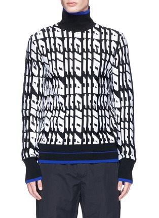 Main View - Click To Enlarge - TIM COPPENS - 'Acid' jacquard wool turtleneck sweater
