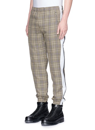 Front View - Click To Enlarge - TIM COPPENS - Check plaid virgin wool jogging pants
