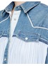 Detail View - Click To Enlarge - SACAI - Denim yoke pleated stripe poplin maxi dress