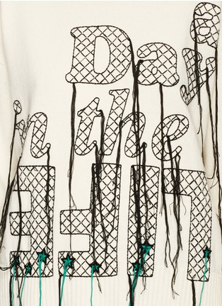 Detail View - Click To Enlarge - SACAI - Slogan embroidered wool sweater