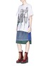 Figure View - Click To Enlarge - SACAI - 'A Day in the Life' slogan embroidered fringe oversized T-shirt