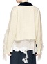 Back View - Click To Enlarge - SACAI - Fringed wool cable knit sweater