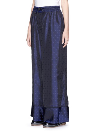 Front View - Click To Enlarge - SACAI - Geometric jacquard cupro culottes