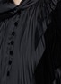Detail View - Click To Enlarge - SACAI - Velvet trim pleated satin shift dress