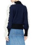 Back View - Click To Enlarge - SACAI - Fringed sleeve colourblocked wool knit jacket