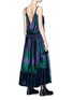 Figure View - Click To Enlarge - SACAI - Chiffon panel floral print pleated satin dress