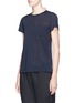 Front View - Click To Enlarge - SACAI - Stripe pleated back contrast T-shirt