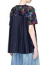 Back View - Click To Enlarge - SACAI - Pleated back floral guipure lace T-shirt