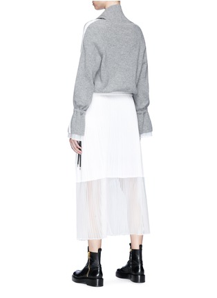 Back View - Click To Enlarge - SACAI - Mock neck sweater pleated shift dress