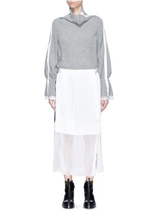 Main View - Click To Enlarge - SACAI - Mock neck sweater pleated shift dress