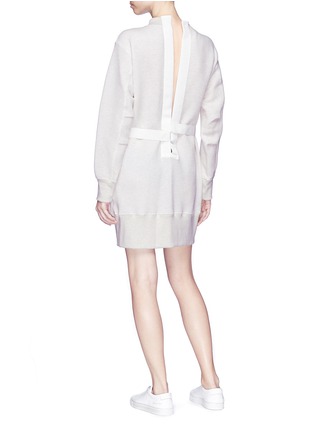Back View - Click To Enlarge - SACAI - Open back belted sweatshirt dress