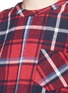 Detail View - Click To Enlarge - SACAI - Pleated sateen back check plaid flannel top