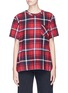 Main View - Click To Enlarge - SACAI - Pleated sateen back check plaid flannel top