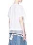Back View - Click To Enlarge - SACAI - Floral lace trim chiffon underlay T-shirt