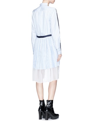 Figure View - Click To Enlarge - SACAI - Pleated stripe back sweater dress