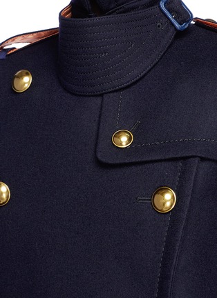 Detail View - Click To Enlarge - SACAI - Contrast cuff wool melton military coat