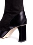 Detail View - Click To Enlarge - TIBI - 'Felice' geometric heel suede and leather boots