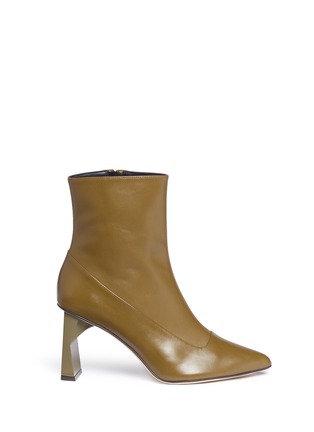Main View - Click To Enlarge - TIBI - 'Alexis' geometric heel leather ankle boots