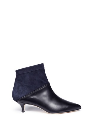 Main View - Click To Enlarge - TIBI - 'Jean' colourblock leather suede ankle boots