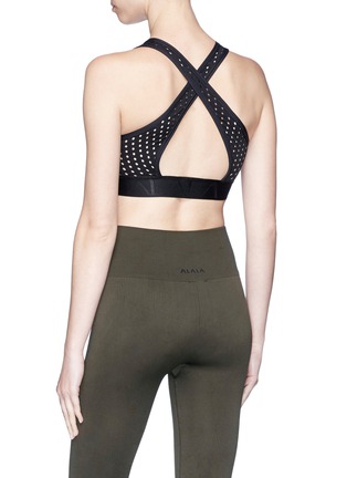 Back View - Click To Enlarge - ALALA - Cross back perforated sports bra