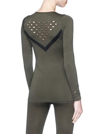 Back View - Click To Enlarge - ALALA - 'Niche' eyelet performance long sleeve T-shirt