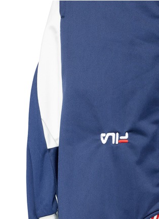 Detail View - Click To Enlarge - VINTI ANDREWS - Remake track jacket panel denim skirt