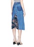 Back View - Click To Enlarge - VINTI ANDREWS - Remake floral print velvet panel denim skirt