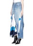 Front View - Click To Enlarge - VINTI ANDREWS - Remake track jacket maxi denim skirt