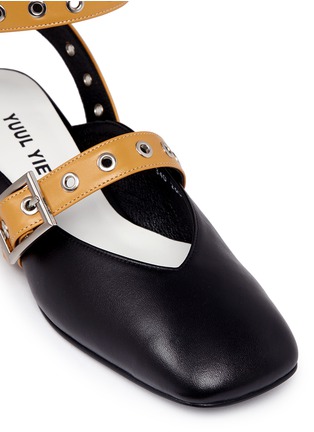Detail View - Click To Enlarge - YUUL YIE - Eyelet strap colourblock leather pumps