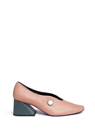 Main View - Click To Enlarge - YUUL YIE - Geometric heel colourblock choked-up leather pumps