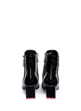 Back View - Click To Enlarge - YUUL YIE - Ring charm patent leather ankle boots