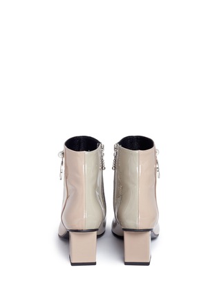 Back View - Click To Enlarge - YUUL YIE - Faux pearl ring charm colourblock patent leather boots