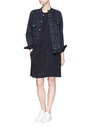 Figure View - Click To Enlarge - JAMES PERSE - Twill patch garment dyed sweatshirt dress