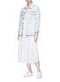 Figure View - Click To Enlarge - JAMES PERSE - Garment dyed smocked chiffon dress