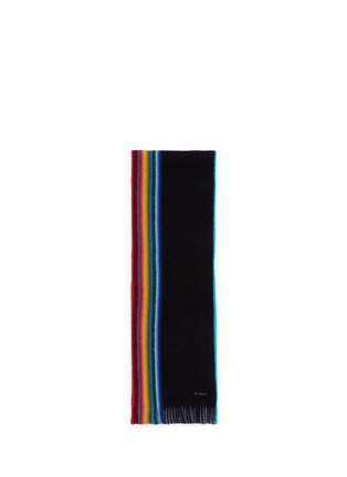 Main View - Click To Enlarge - PAUL SMITH - 'Rainbow Edge' virgin wool scarf