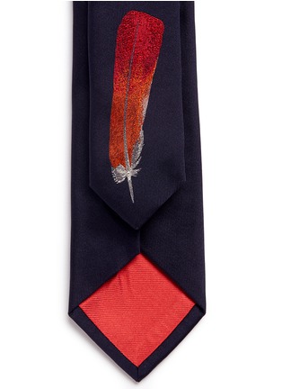 Detail View - Click To Enlarge - PAUL SMITH - Feather jacquard silk tie