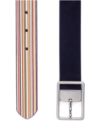 Detail View - Click To Enlarge - PAUL SMITH - Stripe reversible leather belt