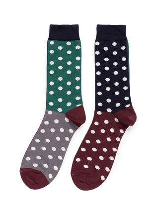 Main View - Click To Enlarge - PAUL SMITH - Colourblock polka dot socks