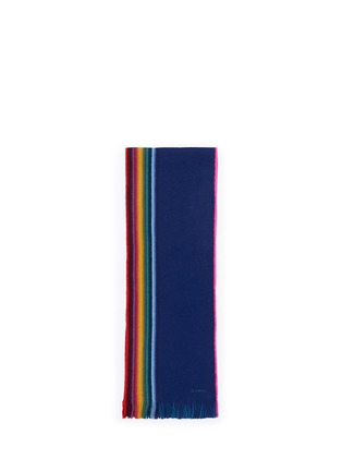 Main View - Click To Enlarge - PAUL SMITH - 'Rainbow Edge' virgin wool scarf