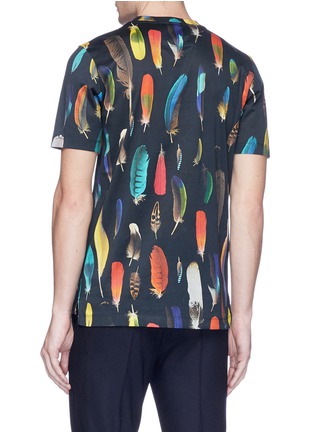 Back View - Click To Enlarge - PAUL SMITH - Feather print T-shirt