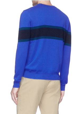 Back View - Click To Enlarge - PAUL SMITH - Stripe panel cashmere sweater