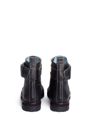 Back View - Click To Enlarge - FRANCES VALENTINE - 'Sonny' oversized buckle strap leather boots
