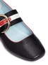 Detail View - Click To Enlarge - FRANCES VALENTINE - 'Katy' stripe webbing strap Mary Jane leather pumps