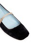 Detail View - Click To Enlarge - FRANCES VALENTINE - 'Joan' metallic strap velvet Mary Jane flats