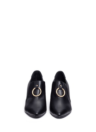 Front View - Click To Enlarge - BOTH - Metal ring kid leather pumps
