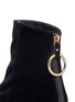 Detail View - Click To Enlarge - BOTH - Metal ring pull velvet ankle boots
