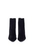 Front View - Click To Enlarge - BOTH - Metal ring pull velvet ankle boots
