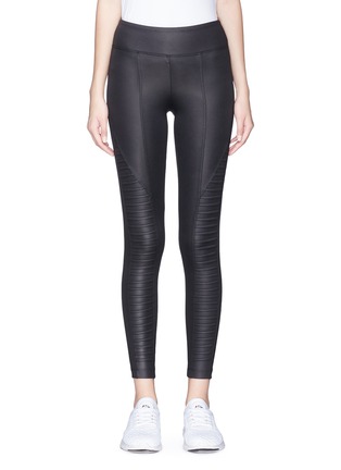 Main View - Click To Enlarge - 72993 - 'Penalty' mid rise pintucked panel performance leggings