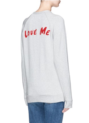 Back View - Click To Enlarge - SANDRINE ROSE - 'The Love Me' lips appliqué cotton fleece jersey sweatshirt