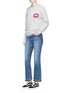 Figure View - Click To Enlarge - SANDRINE ROSE - 'The Love Me' lips appliqué cotton fleece jersey sweatshirt